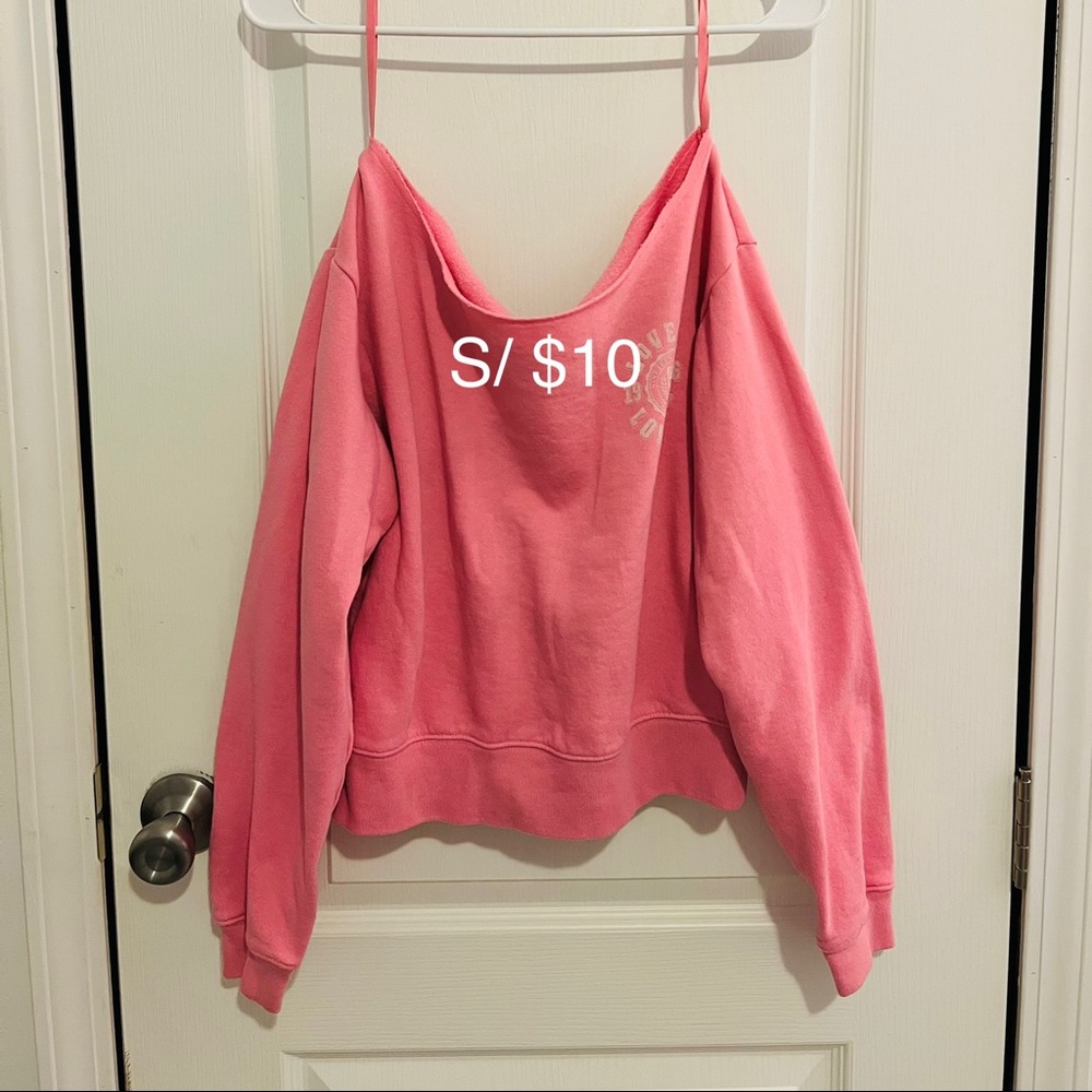 PINK cropped off the shoulder top